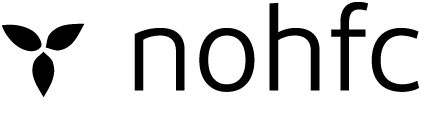 Nohfc logo with black icon and lowercase text on white background