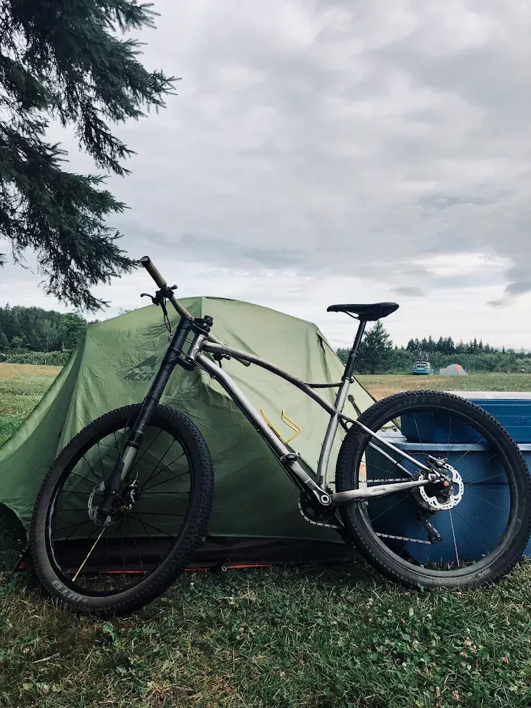 Mountain bikers on Kingdom Trails single-track through Vermont hardwood forest