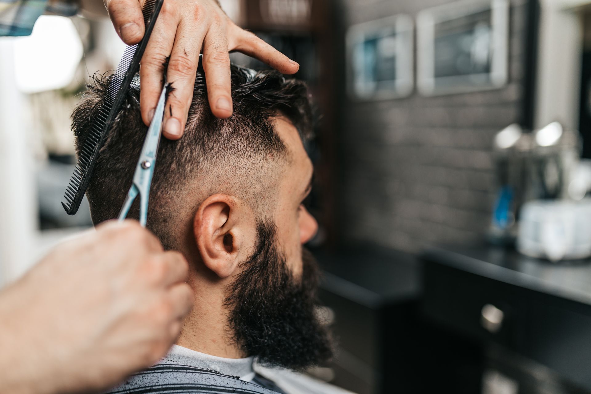 A man getting his hair cut for spring