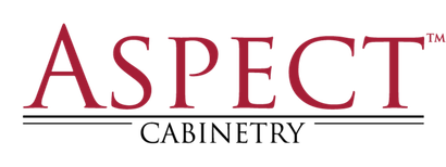 A logo for aspect cabinetry is shown on a white background.