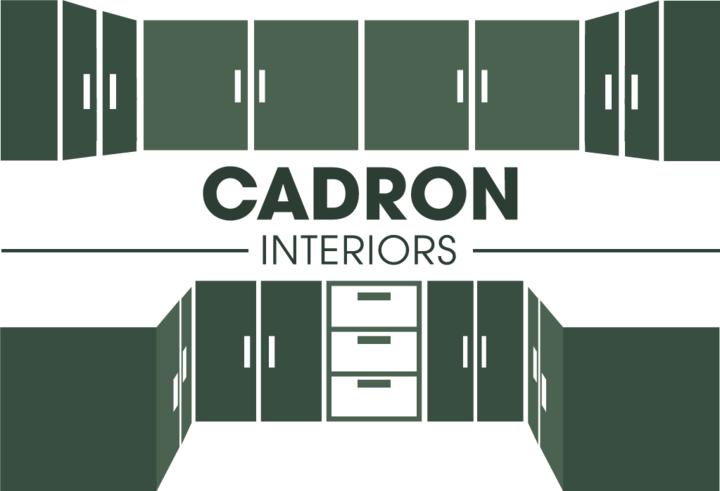 The logo for cadron interiors shows a kitchen with cabinets and appliances.