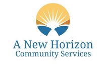 The logo for a new horizon community services is a sun with rays coming out of it.