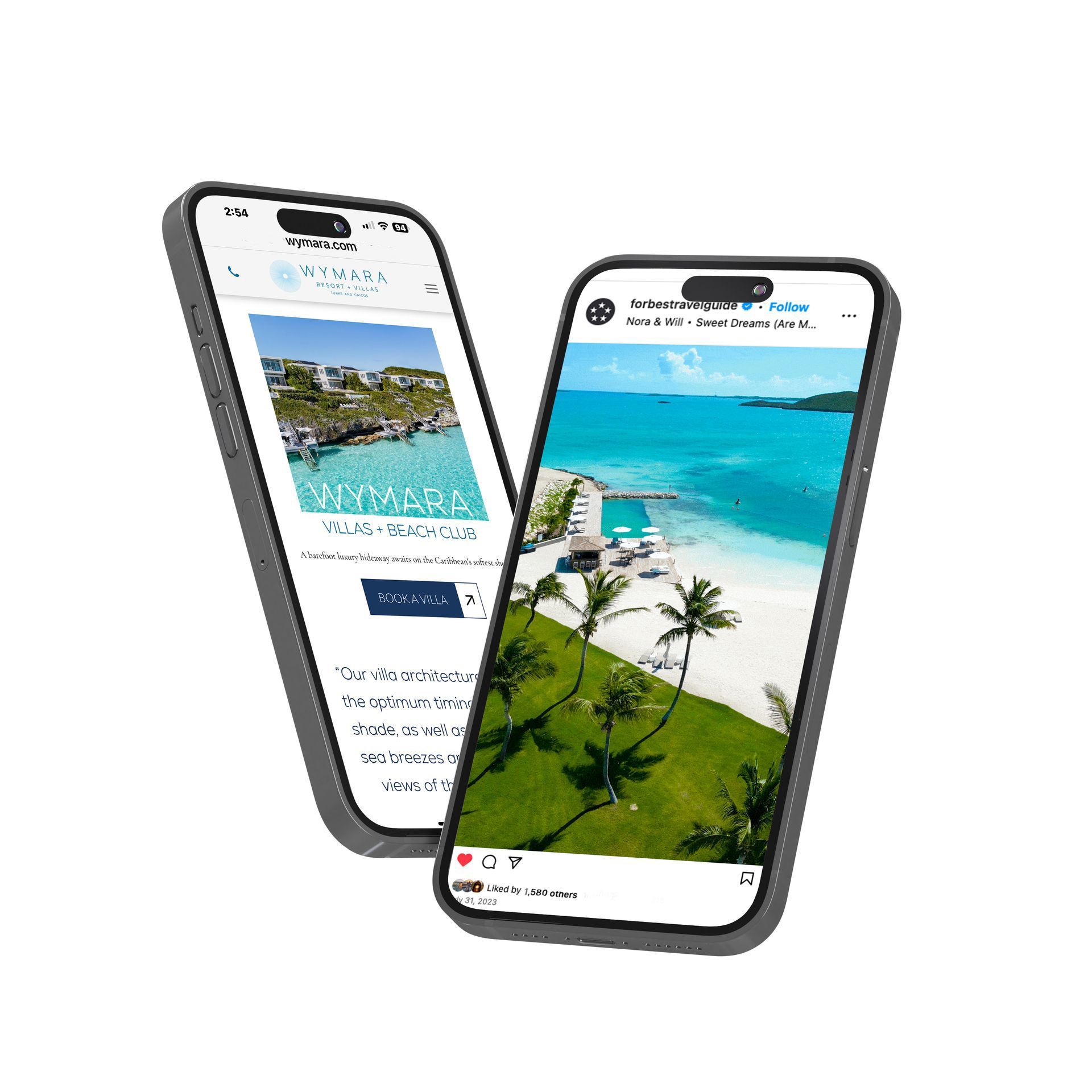 Website and Social Media Posts, Wymara Resort + Villas