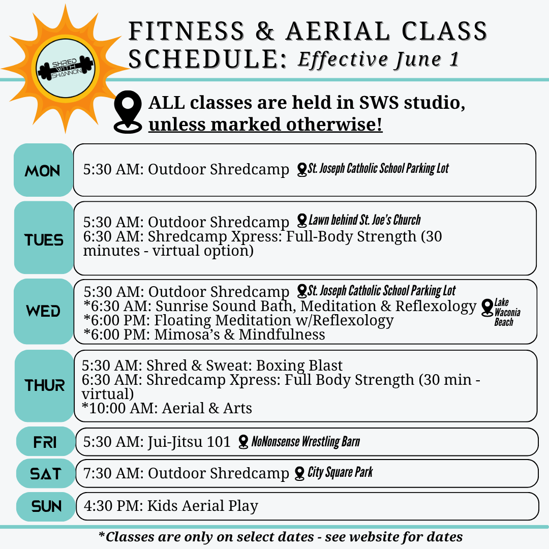 shred with shannon schedule
