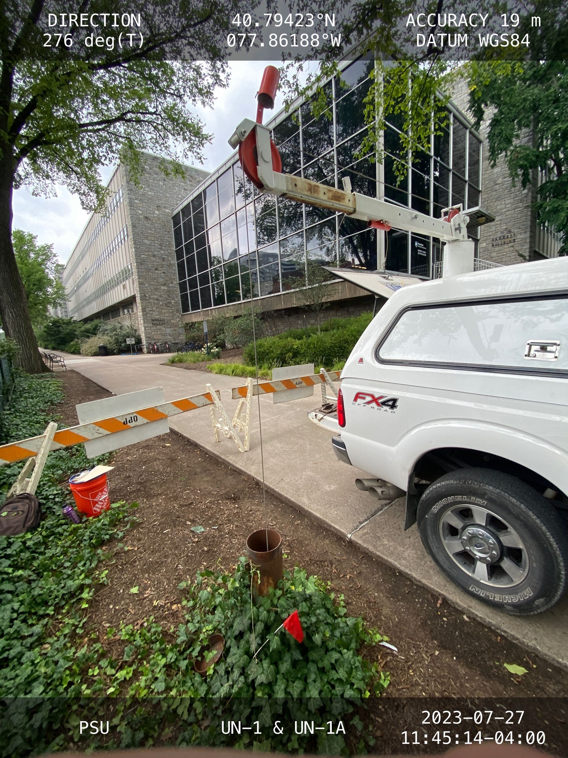 Penn State University, University Park by Sackett Building along College Avenue.  Decommissioning of original Water Supply Wells in Steam Tunnels near main gates to campus.