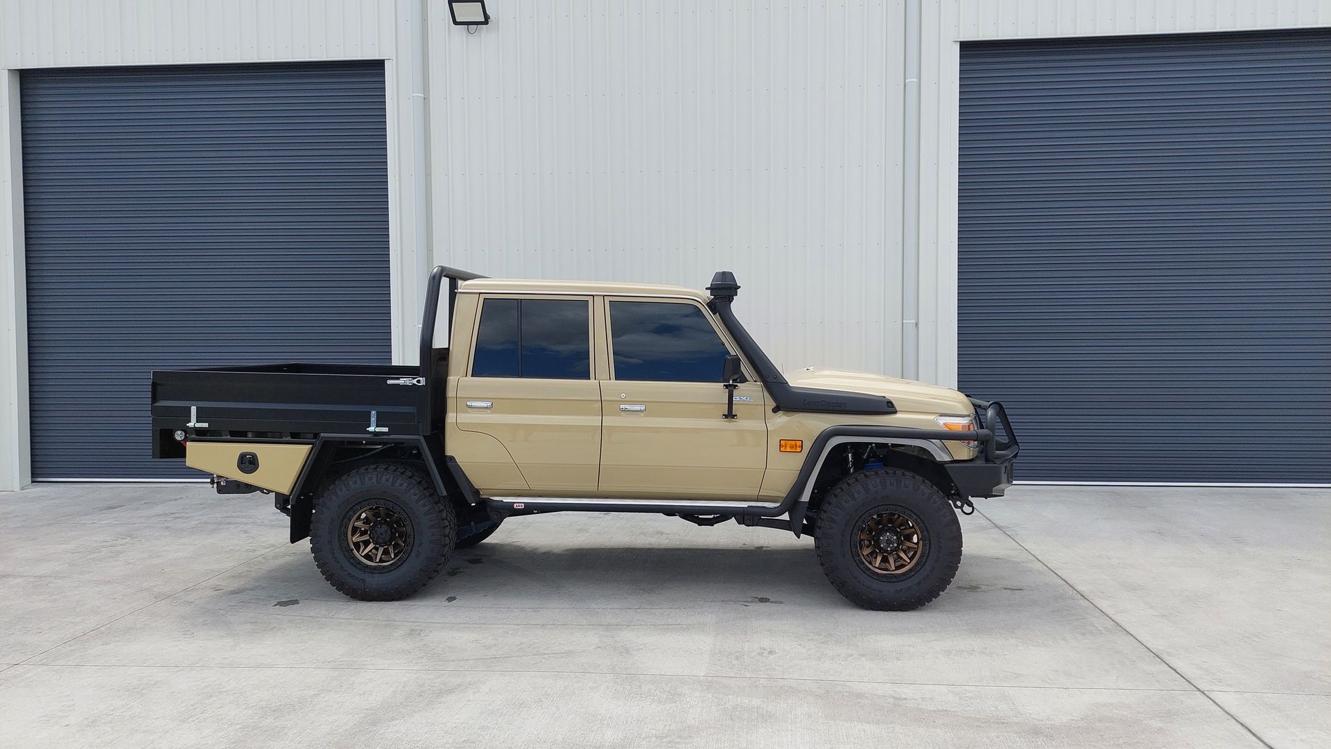 Tan Toyota Land Cruiser Pickup Truck — Litzow’s Welding & Fabrication in Dundowran, QLD