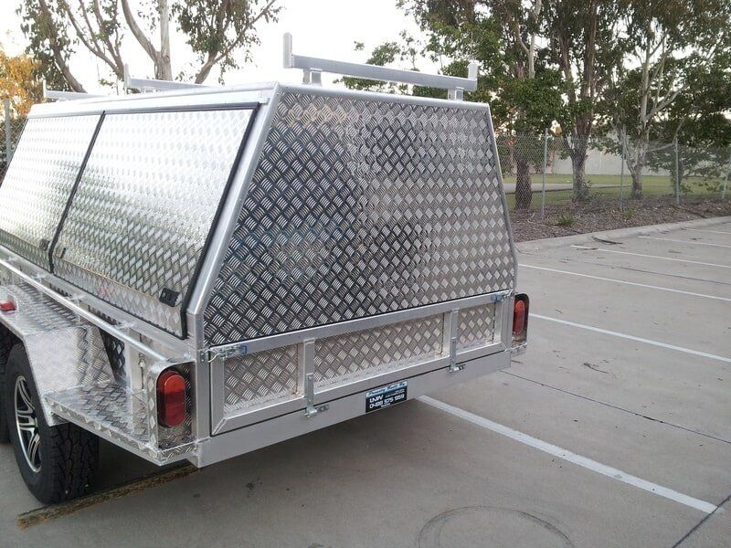 Aluminum Utility Trailer With Diamond Plate Siding — Litzow’s Welding & Fabrication in Dundowran, QLD
