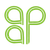 Green stylized lowercase “ap” logo with rounded lines on a white background