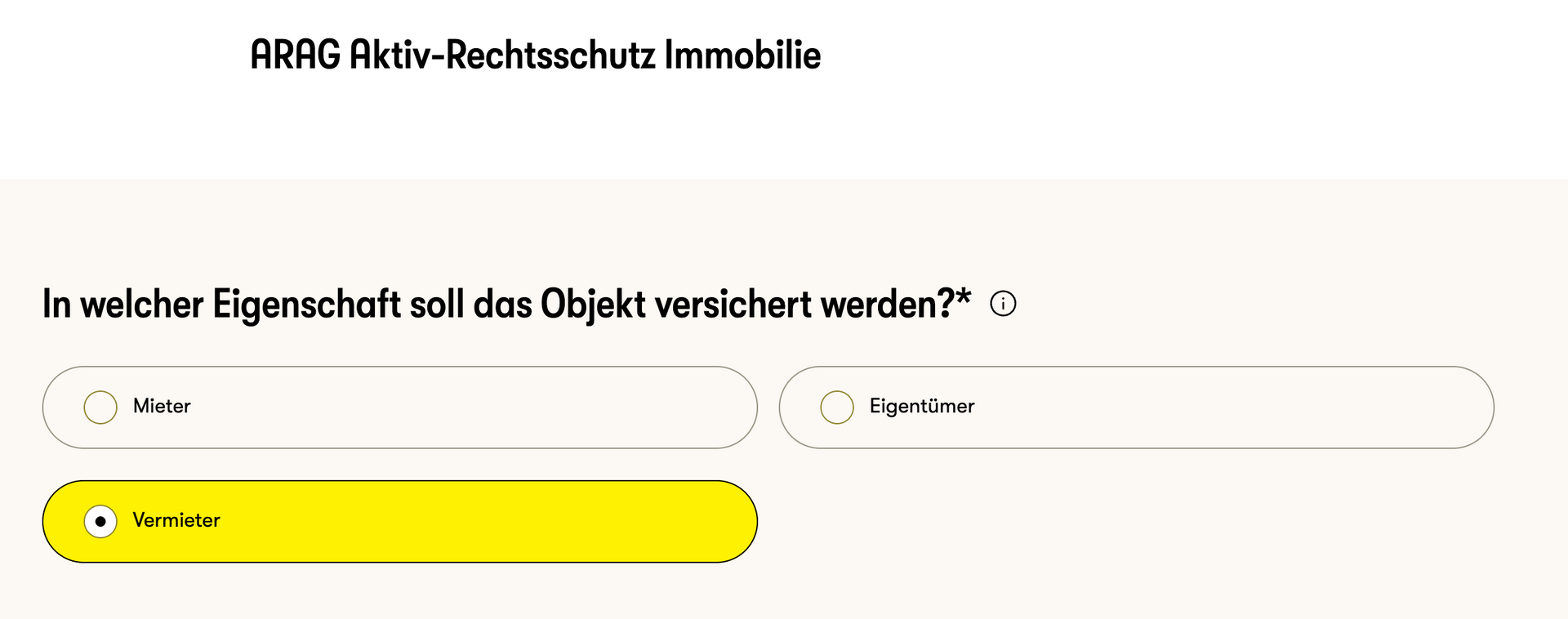 Wählen Sie Ihre als Vermieter