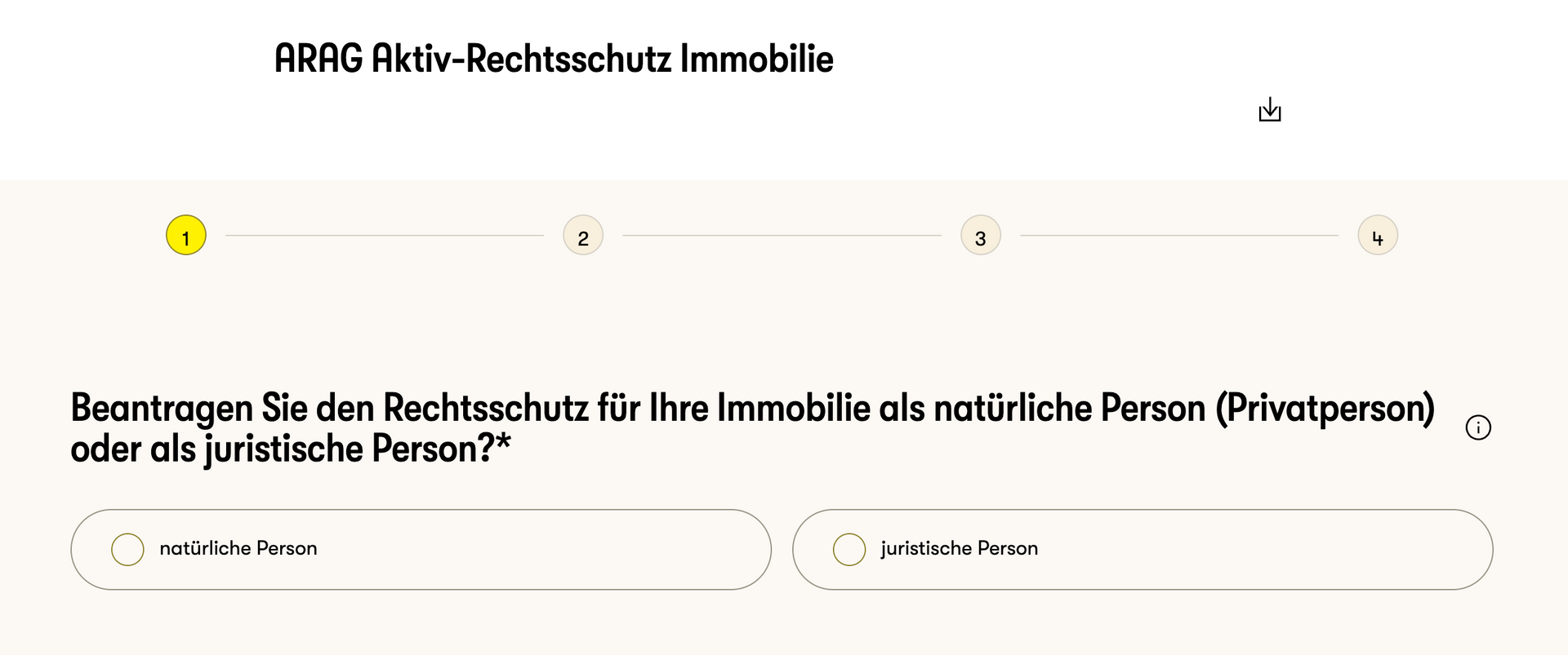 Vermietrrechtsschutz Online Rechner - Natürliche oder juristische Person?