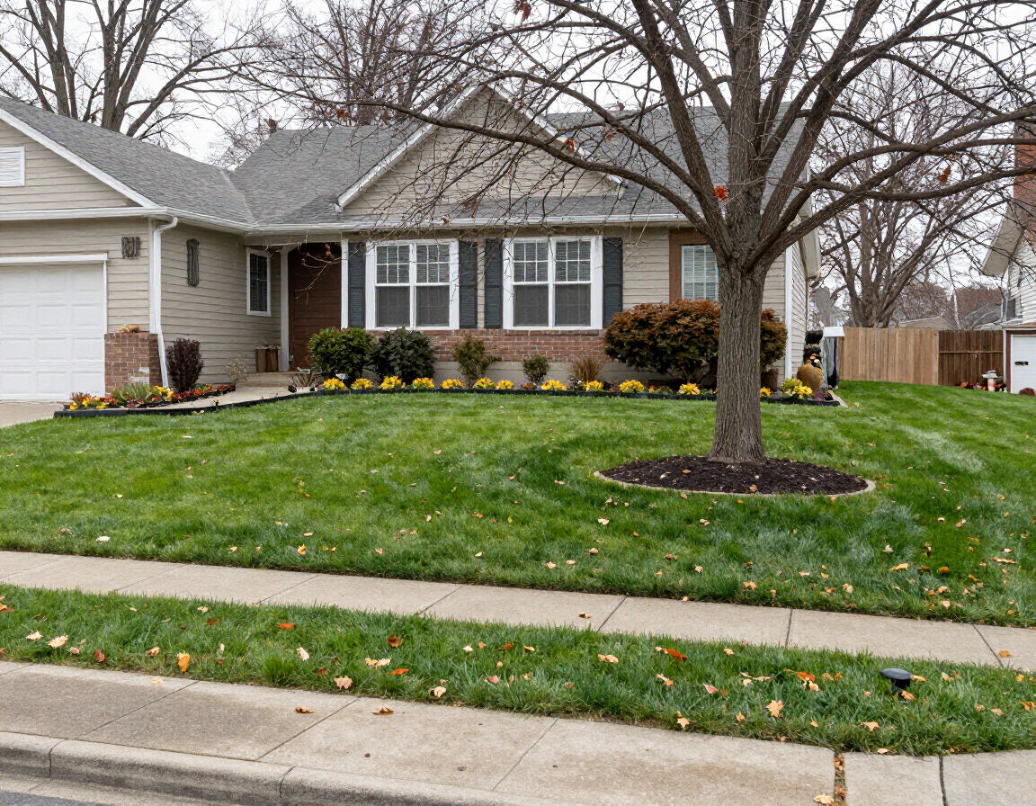 The same lawn clean and green