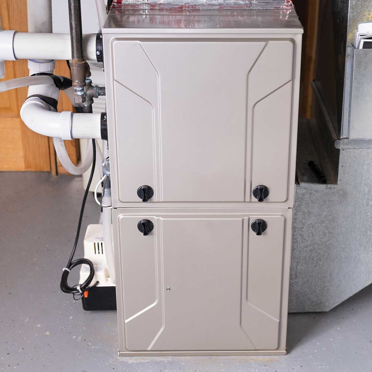 Double stage gas furnace in the basement
