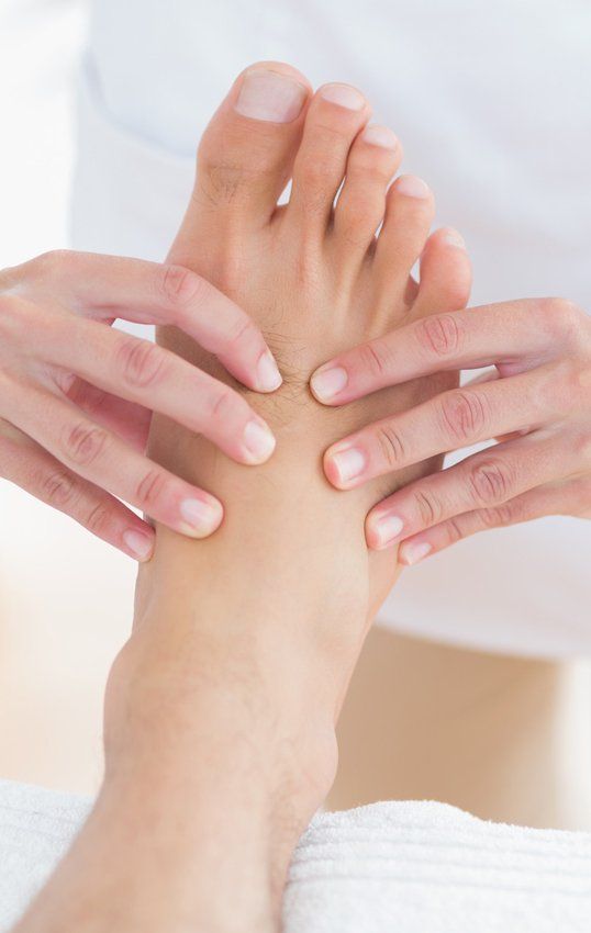 foot massage in progress
