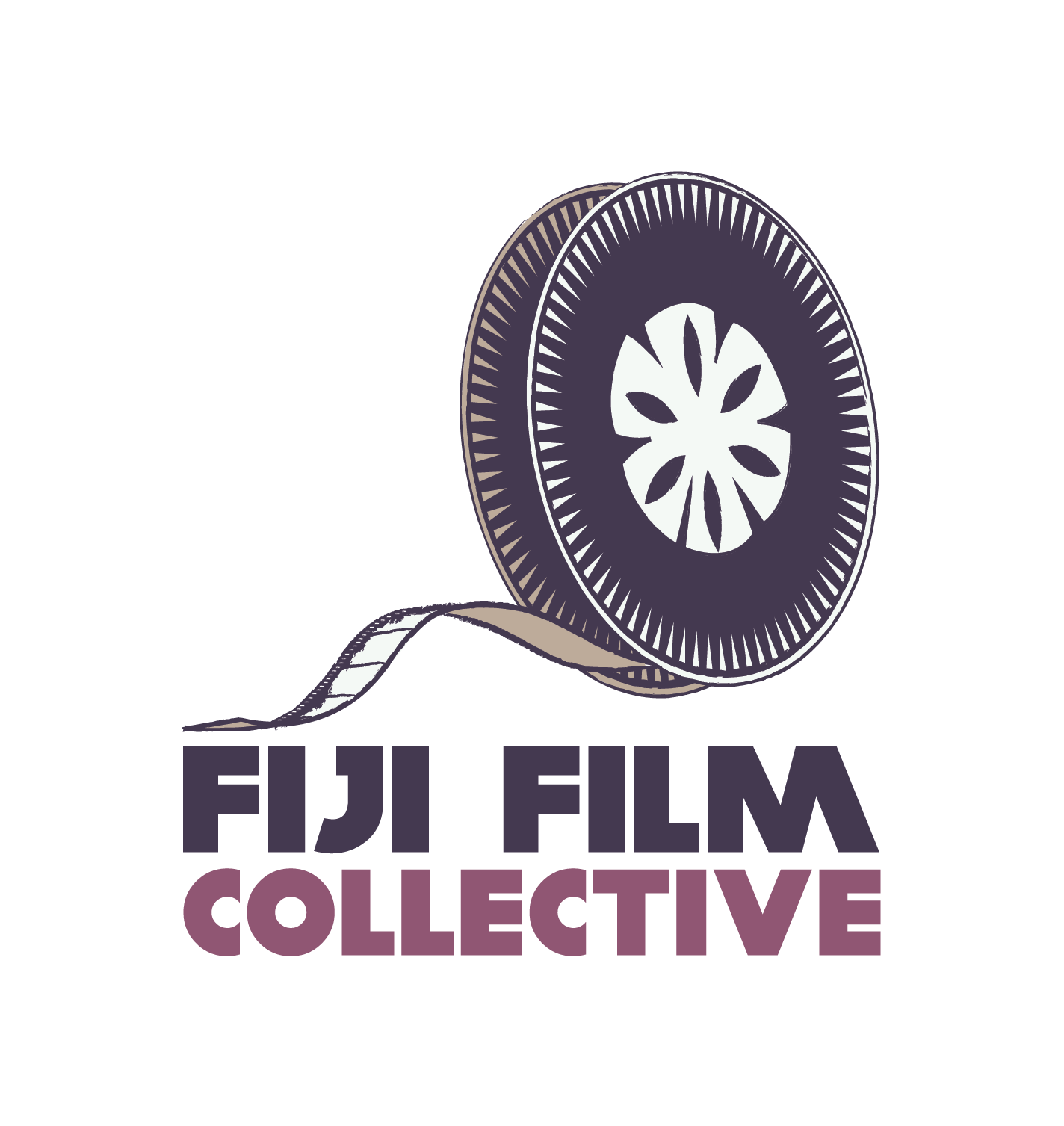 Fiji Film Collective logo: film reel graphic above text 