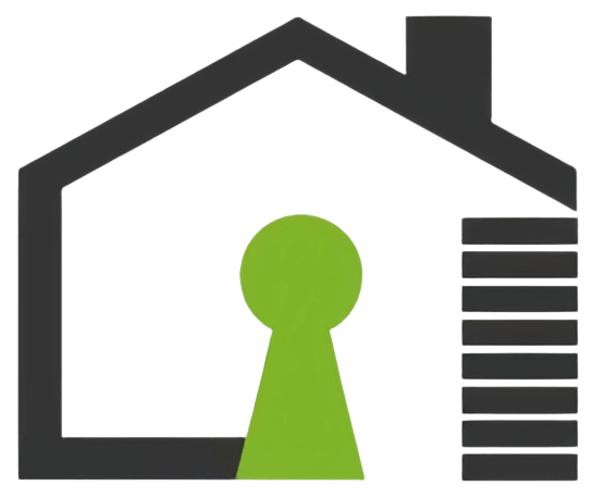 Logo casa cinza e verde