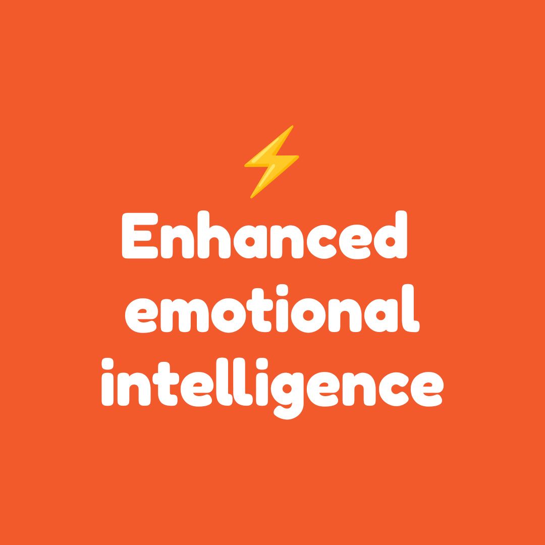 Orange background with white text: 