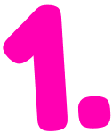Pink number one with a period.