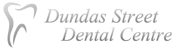 The dundas street dental centre logo has a tooth on it