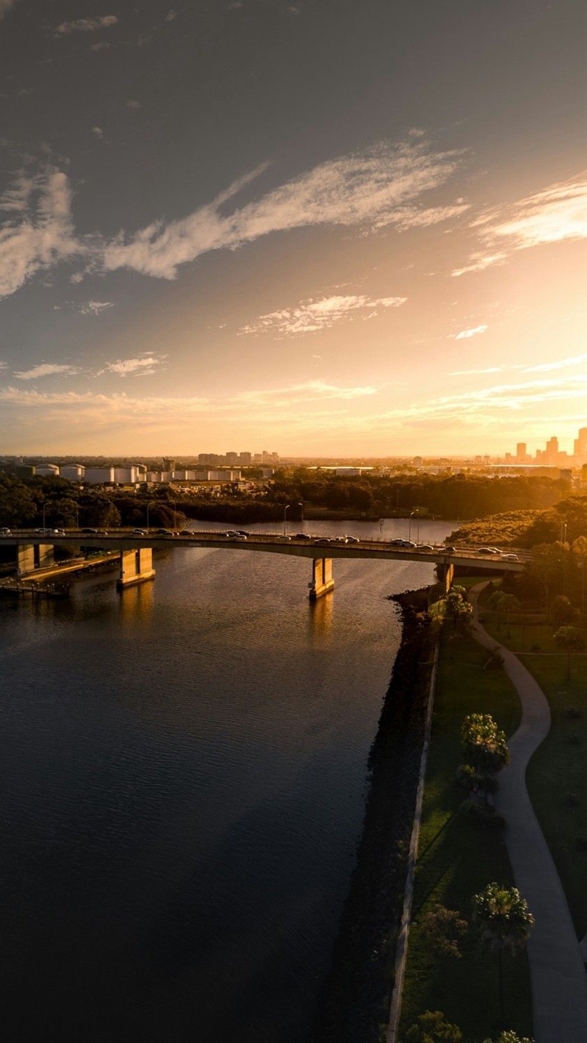 Sunset Over a River with A Bridge — Brightside Buyers Agency in Dundas, NSW