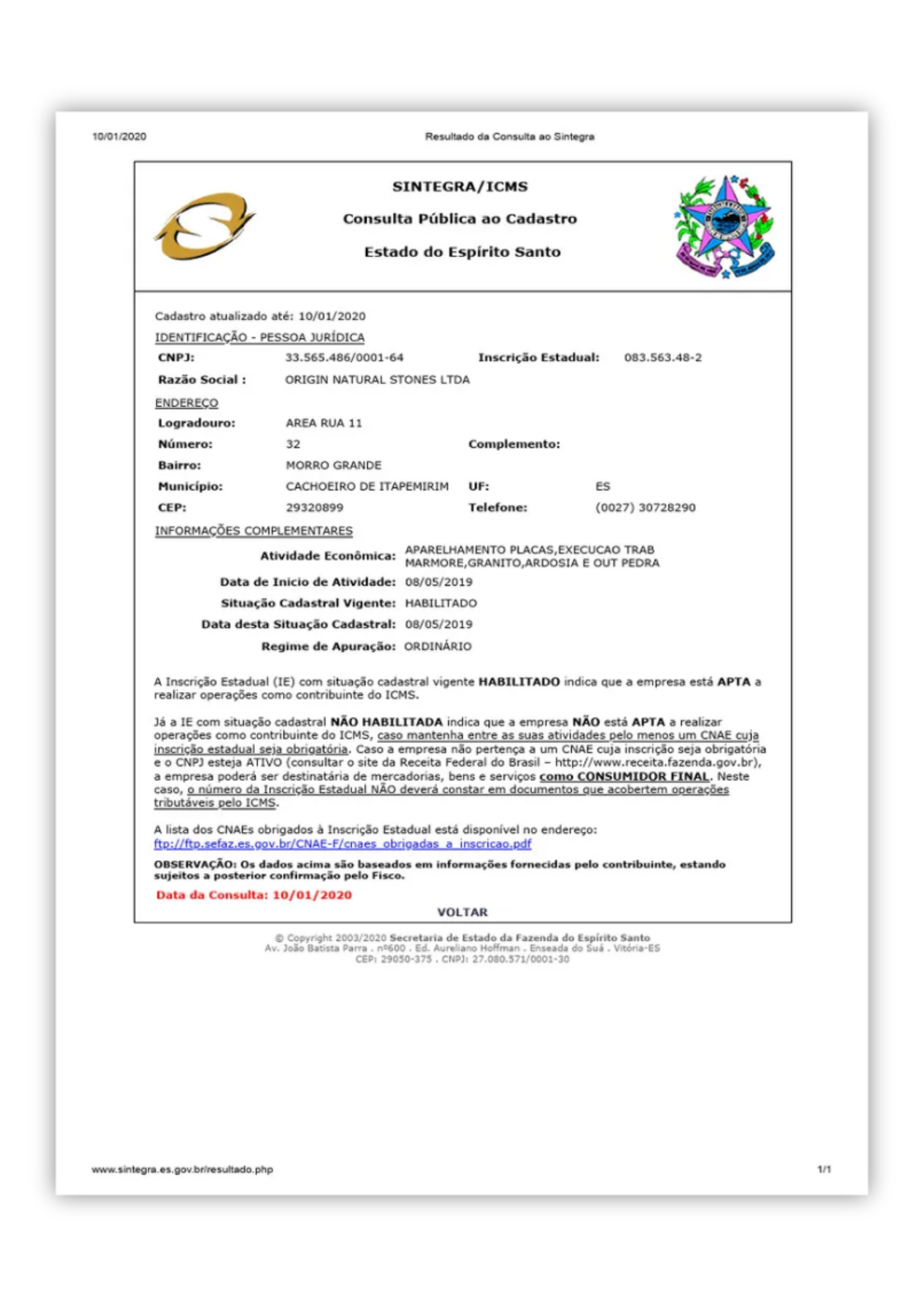 Documento oficial com certificado desfocado, contendo logotipos e texto digitado em uma página branca.