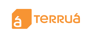 Logotipo laranja da Terrúa com um ícone quadrado arredondado e a palavra “TERRÚA” em texto laranja.