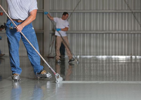 epoxy contractors in halifax working on a garage project
