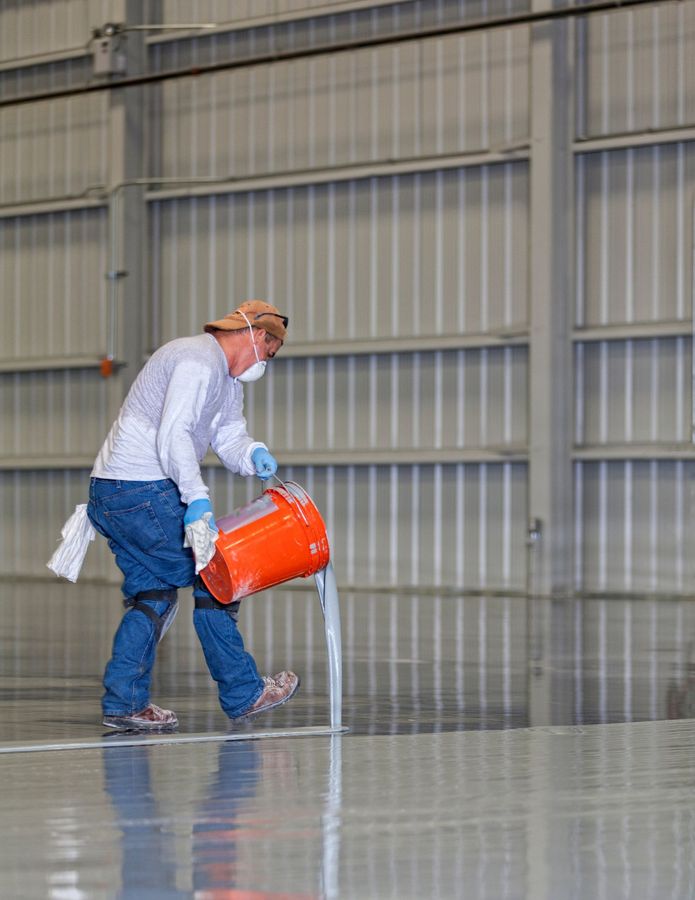 epoxy company in halifax working on a floor