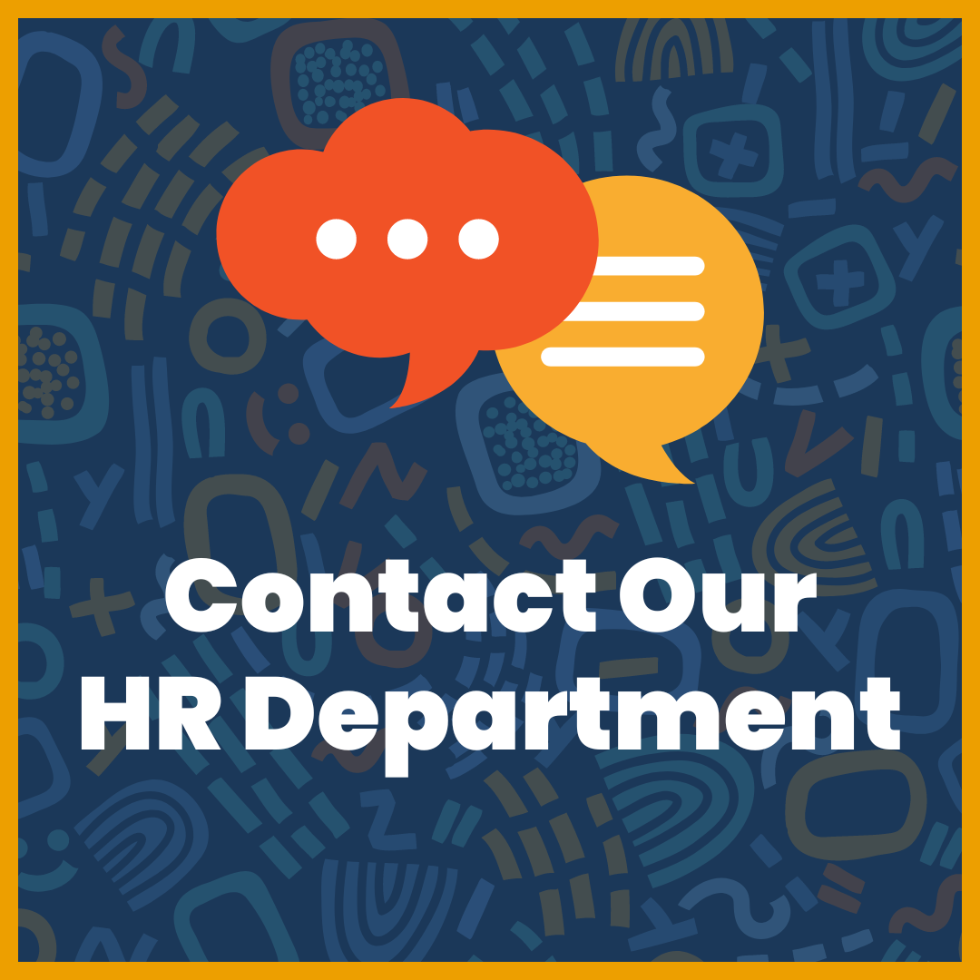 two text bubbles representing contacting the KESD Human Resources Department 