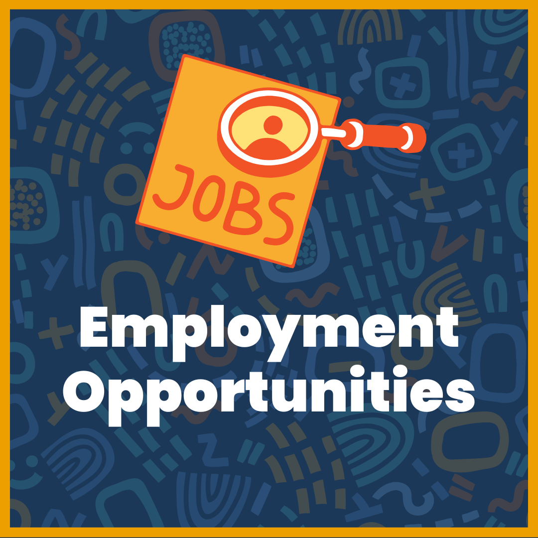 Employment Opportunities icon with five people around an image of a gear