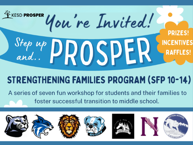 Invited to “Step up and PROSPER” strengthening families program with prizes, incentives and raffles.