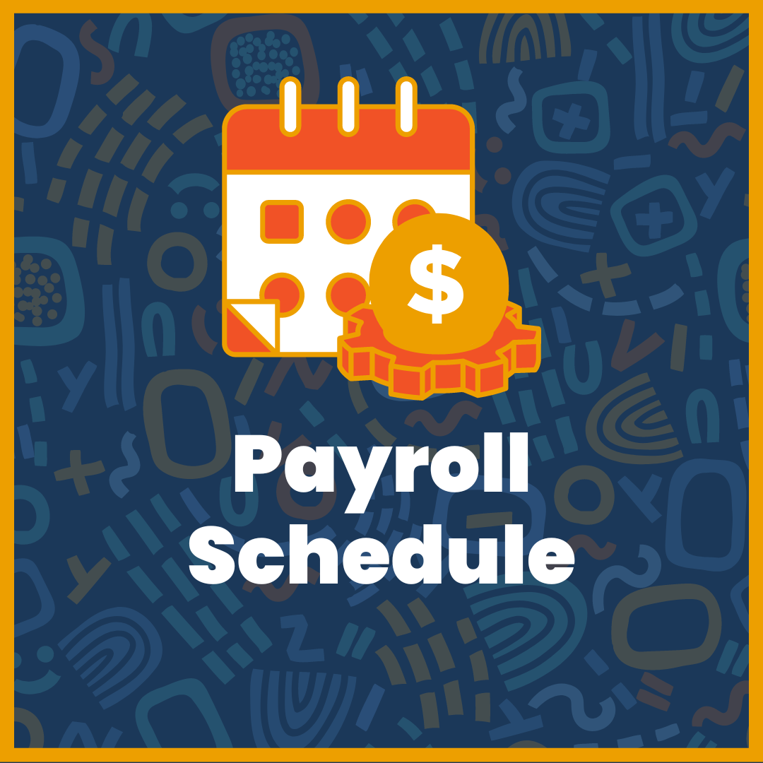 Image of Calendar with a gear and money sign on the gear representing the KESD payroll schedule