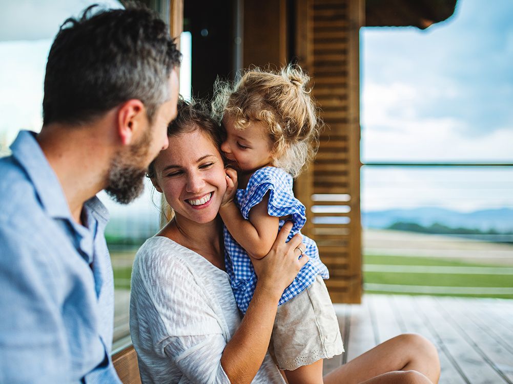 father, mother and daughter
