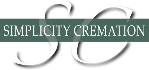 Logo for Simplicity Cremation, with a white "SC" over a green bar with white text "SIMPLICITY CREMATION".