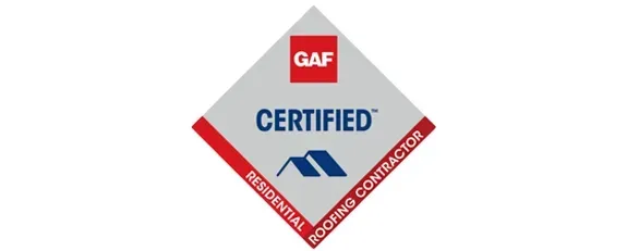 A logo for a certified roofing contractor