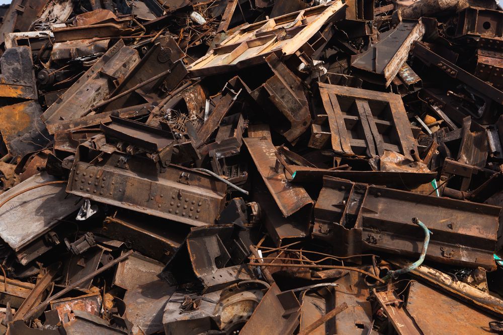Pile of Rusted Metal Scrap, Including Beams, Plates, and Parts — Independent Scrap Metal Pty Ltd in Evans Head, NSW