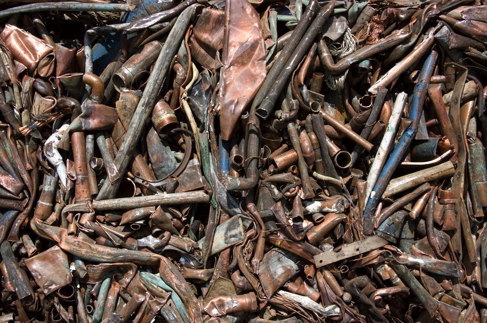 Pile of Scrap Metal, With Copper and Other Metals Visible in Brown — Independent Scrap Metal Pty Ltd in Tenterfield, NSW