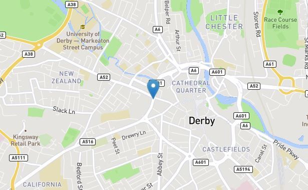 Map of Derby City Centre