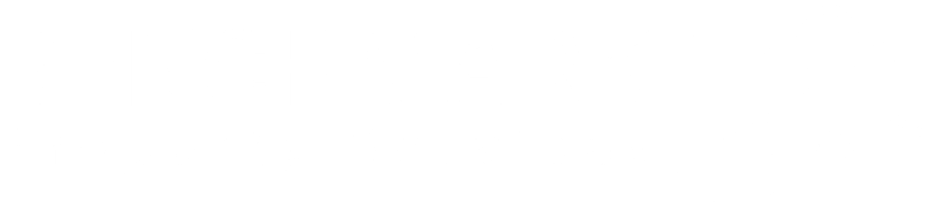 White horizontal version of Benchmark Property Services Logo with transparent background.