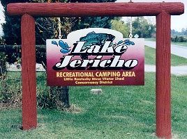 A sign for lake jericho recreational camping area
