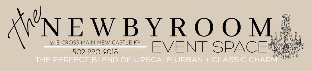 A logo for a company called newbyroom event space