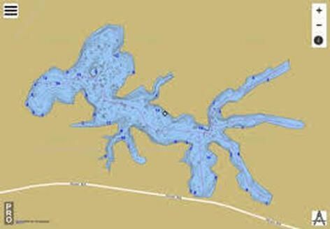 A map of a lake with a lot of water on it.