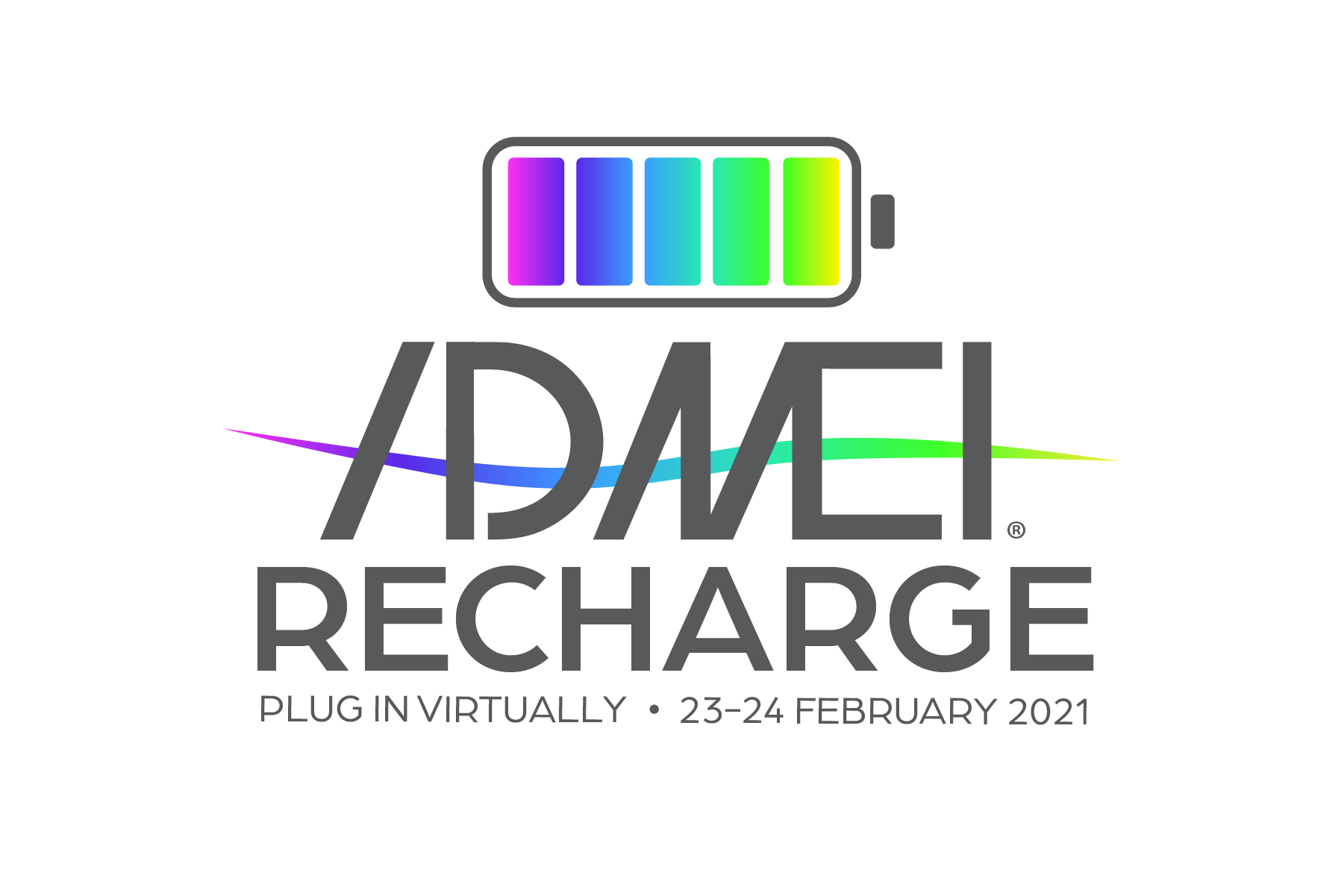 A logo for a conference called / daei recharge.