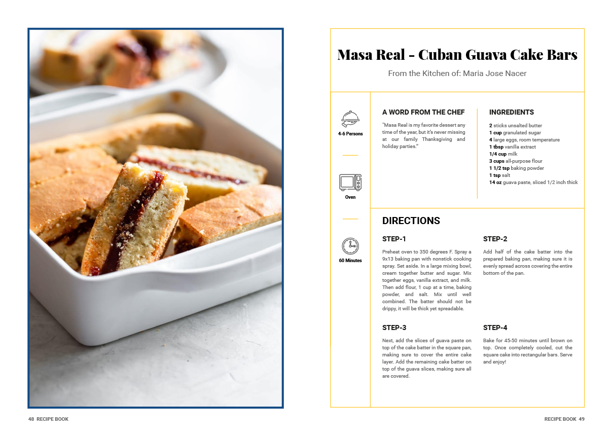 A white casserole dish filled with sandwiches and a recipe.