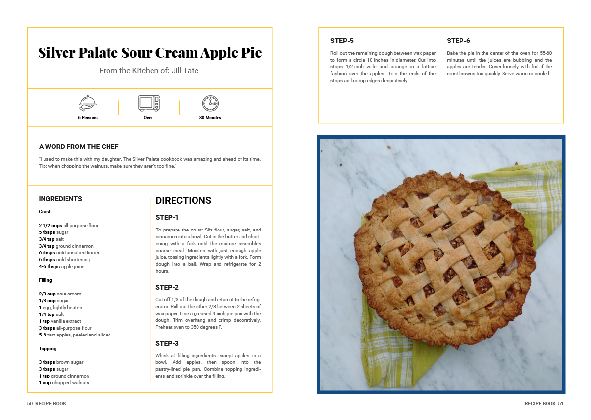 A recipe for a silver palette sour cream apple pie