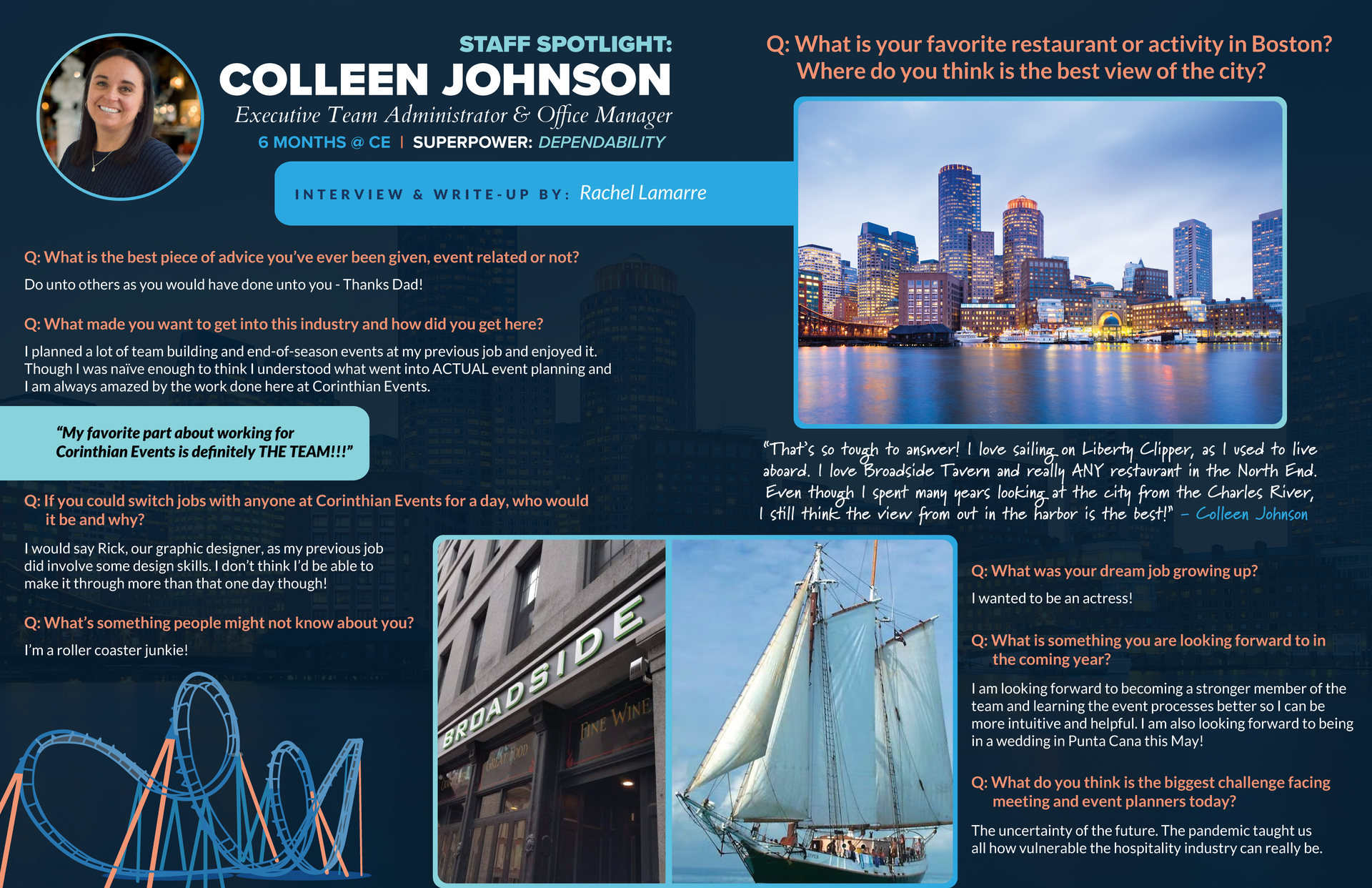 A poster with colleen johnson on it