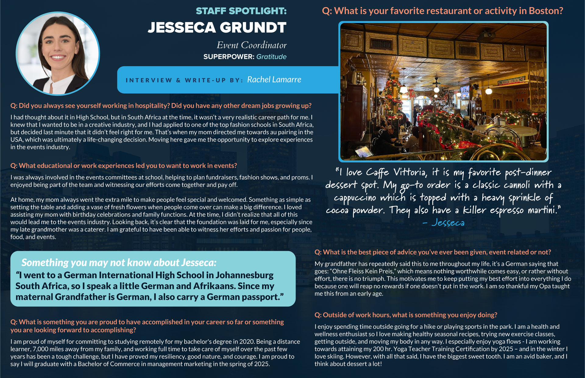 A picture of a woman with the name jessica grundt on it