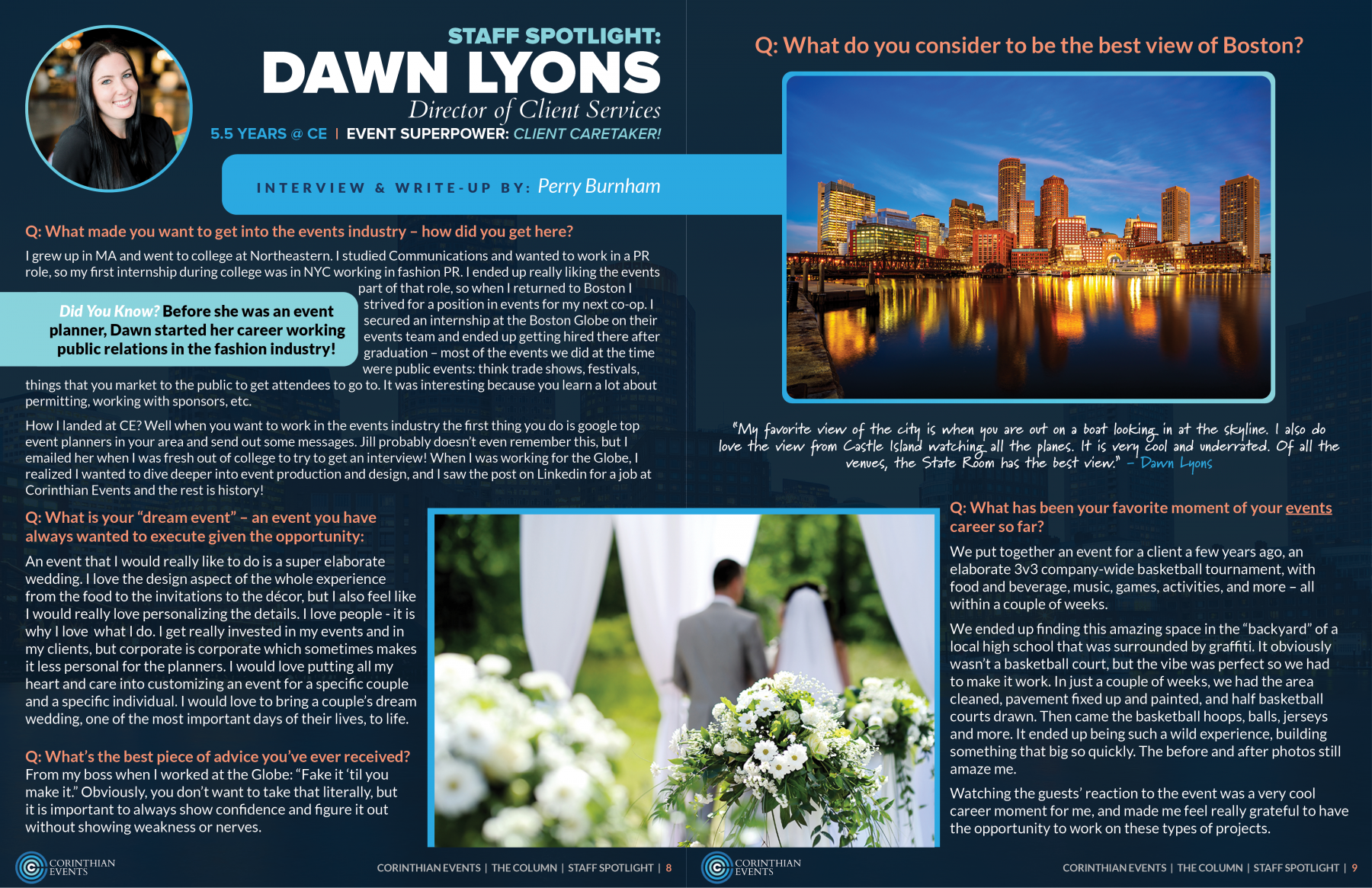 A dawn lyons advertisement with a bride and groom on it