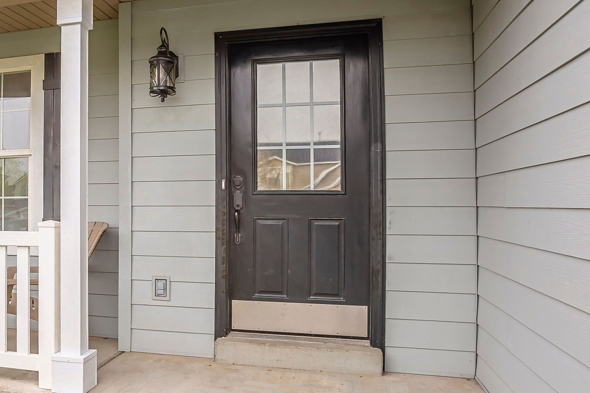 door with glass panel