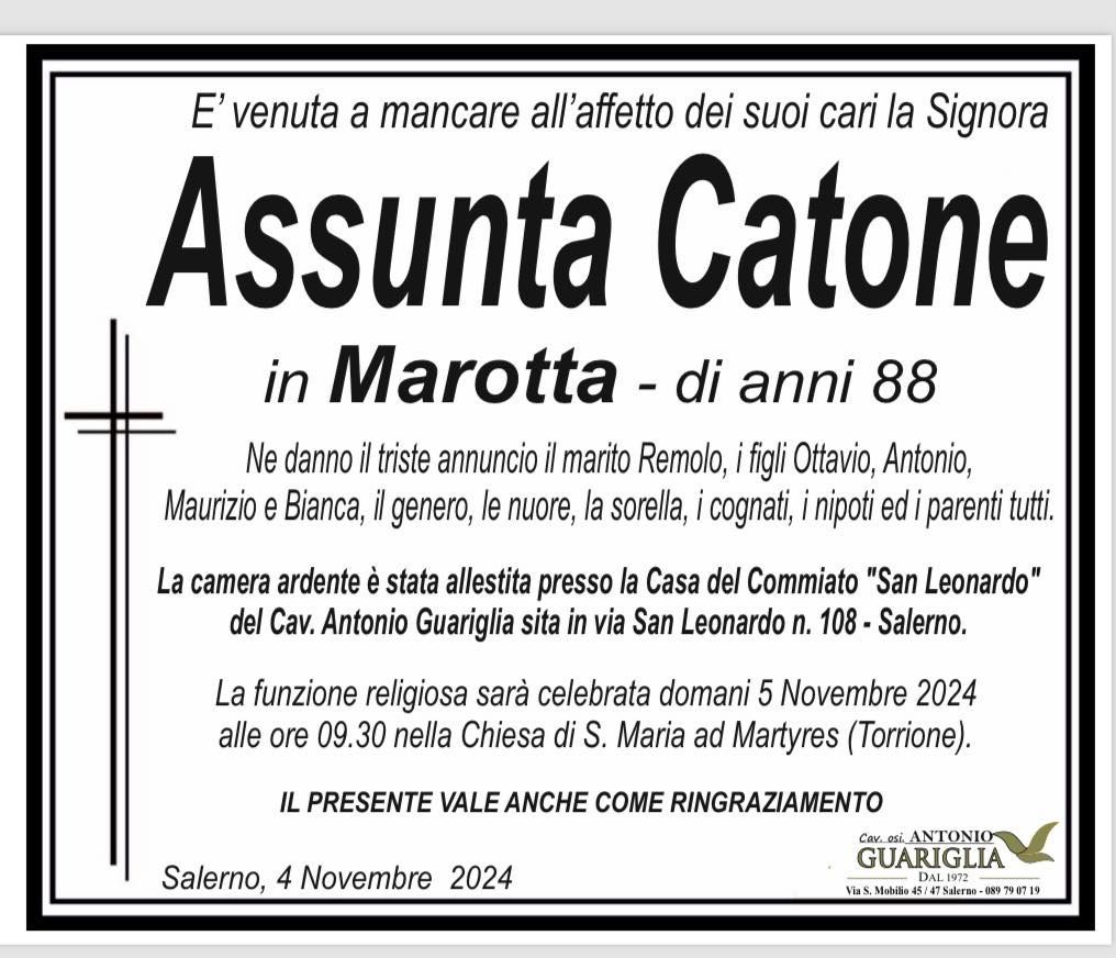 necrologio Assunta Catone