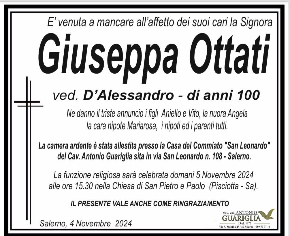 necrologio Giuseppa Ottati